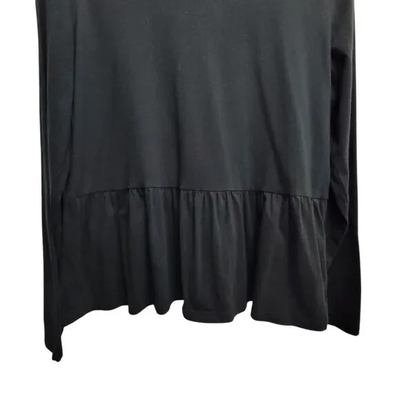 Gap Black Long Sleeve Peplum Top Size Medium - Picture 5 of 7